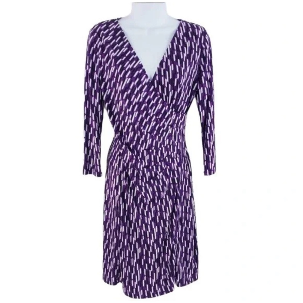 41 Hawthorn Purple Graphic Print Wrap Dress Size XL
